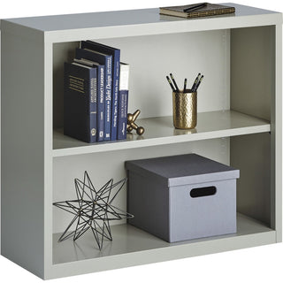 Lorell Fortress Series Bookcase - 34.5" x 13" x 30" - 2 x Shelf(ves) - Light Gray - Powder Coated - Steel - Recycled