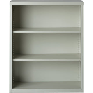 Lorell Fortress Series Bookcase - 34.5" x 13" x 42" - 3 x Shelf(ves) - Light Gray - Powder Coated - Steel - Recycled