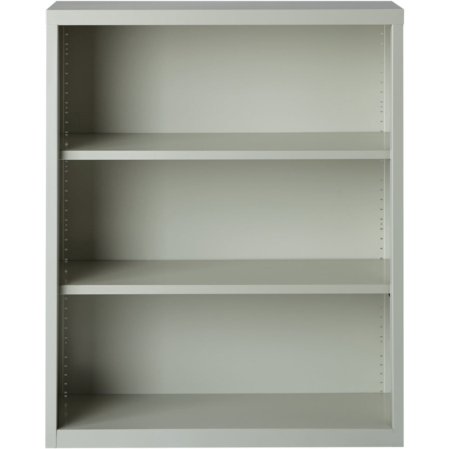 Lorell Fortress Series Bookcase - 34.5" x 13" x 42" - 3 x Shelf(ves) - Light Gray - Powder Coated - Steel - Recycled