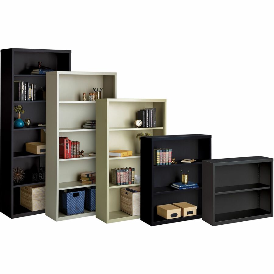Lorell Fortress Series Bookcase - 34.5" x 13" x 42" - 3 x Shelf(ves) - Putty - Powder Coated - Steel - Recycled - 