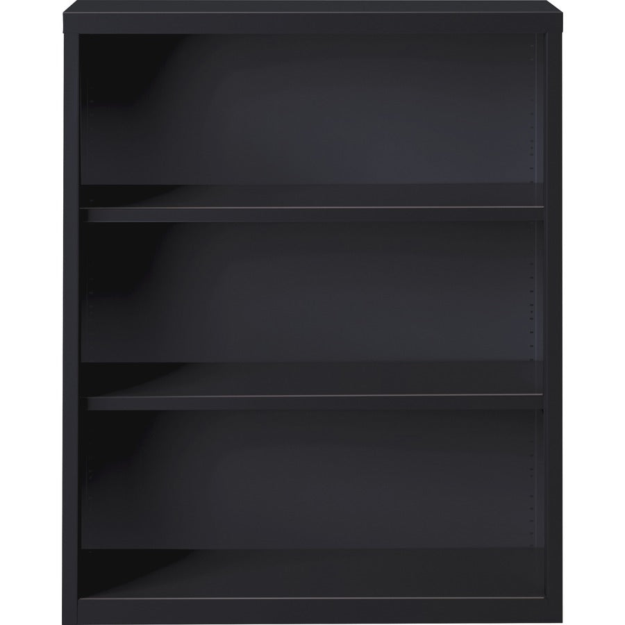 Lorell Fortress Series Bookcase - 34.5" x 13" x 42" - 3 x Shelf(ves) - Black - Powder Coated - Steel - Recycled