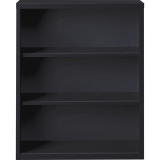 Lorell Fortress Series Bookcase - 34.5" x 13" x 42" - 3 x Shelf(ves) - Black - Powder Coated - Steel - Recycled