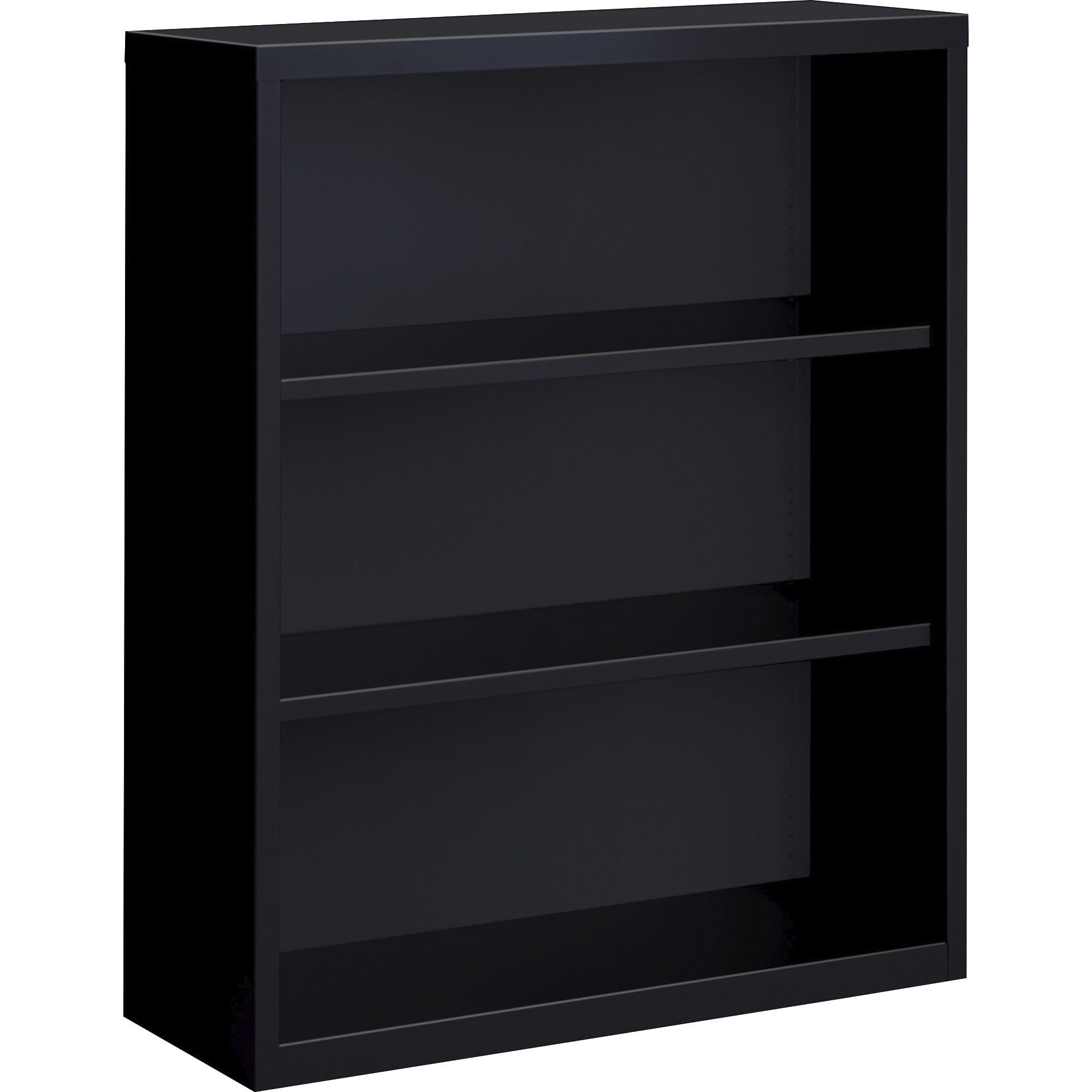 Lorell Fortress Series Bookcase - 34.5" x 13" x 42" - 3 x Shelf(ves) - Black - Powder Coated - Steel - Recycled - 