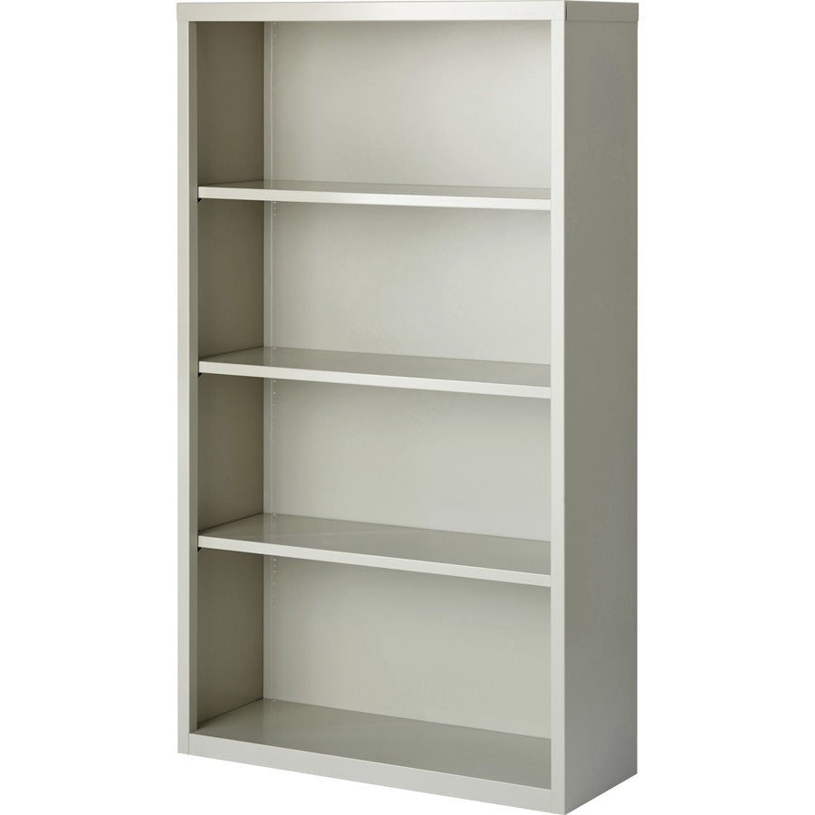 Lorell Fortress Series Bookcase - 34.5" x 13" x 60" - 4 x Shelf(ves) - Light Gray - Powder Coated - Steel - Recycled