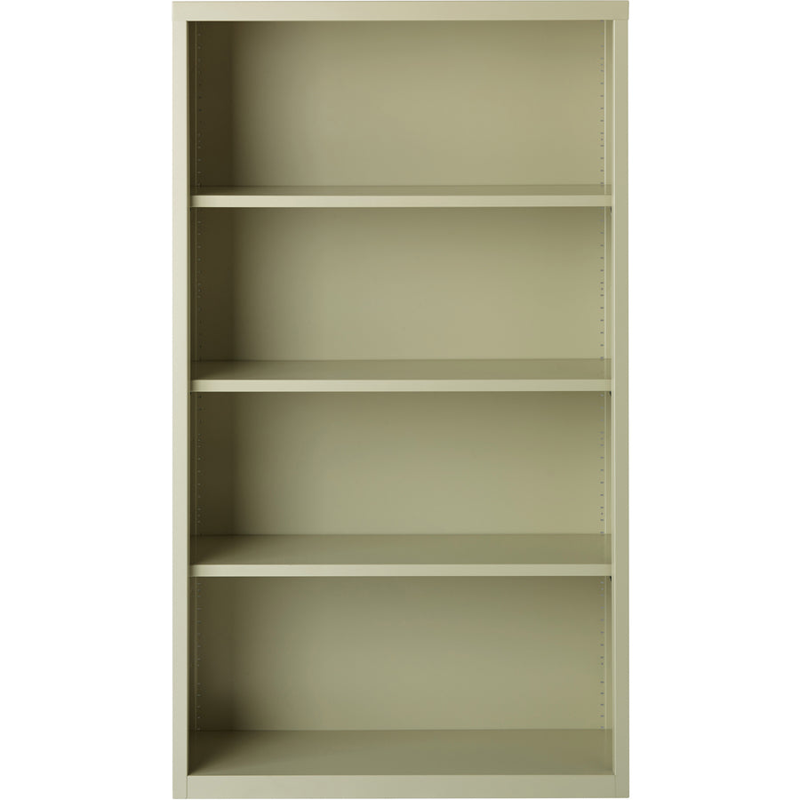 Lorell Fortress Series Bookcase - 34.5" x 13" x 60" - 4 x Shelf(ves) - Putty - Powder Coated - Steel - Recycled