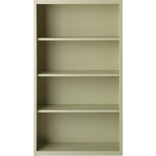 Lorell Fortress Series Bookcase - 34.5" x 13" x 60" - 4 x Shelf(ves) - Putty - Powder Coated - Steel - Recycled