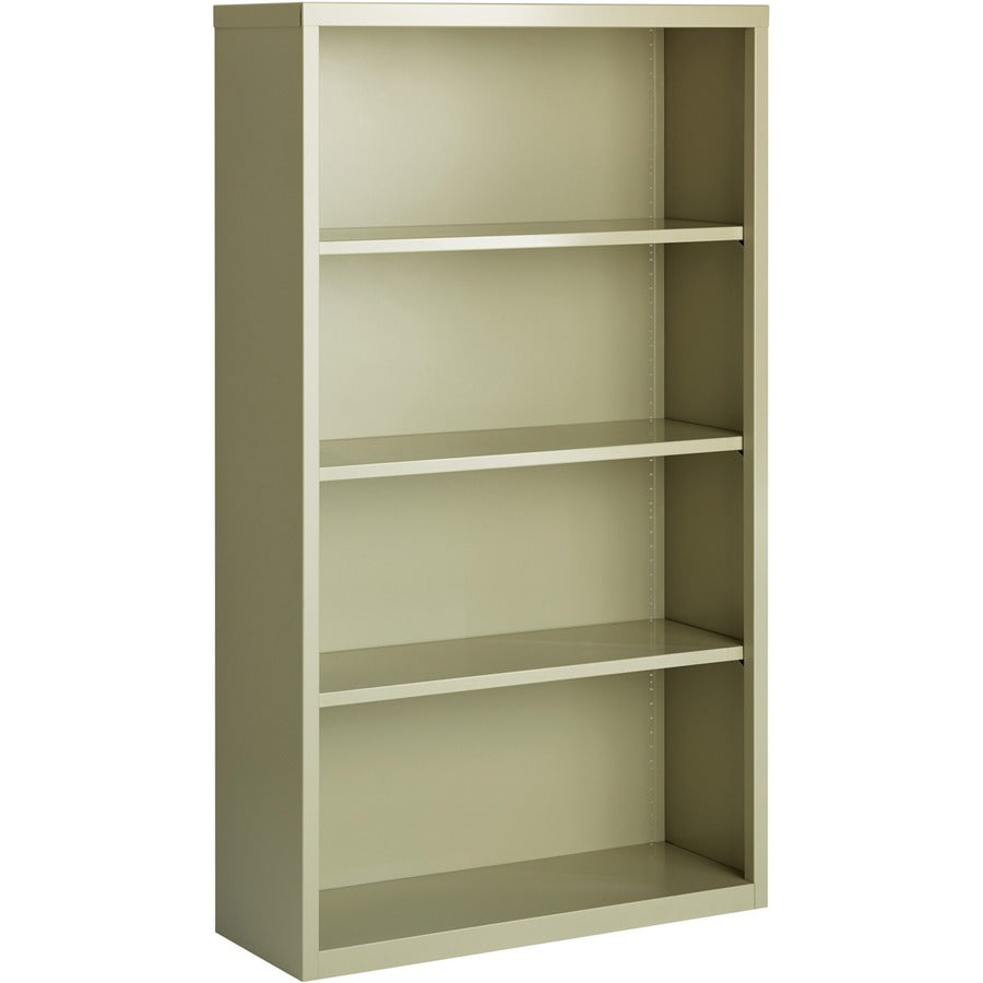 Lorell Fortress Series Bookcase - 34.5" x 13" x 60" - 4 x Shelf(ves) - Putty - Powder Coated - Steel - Recycled