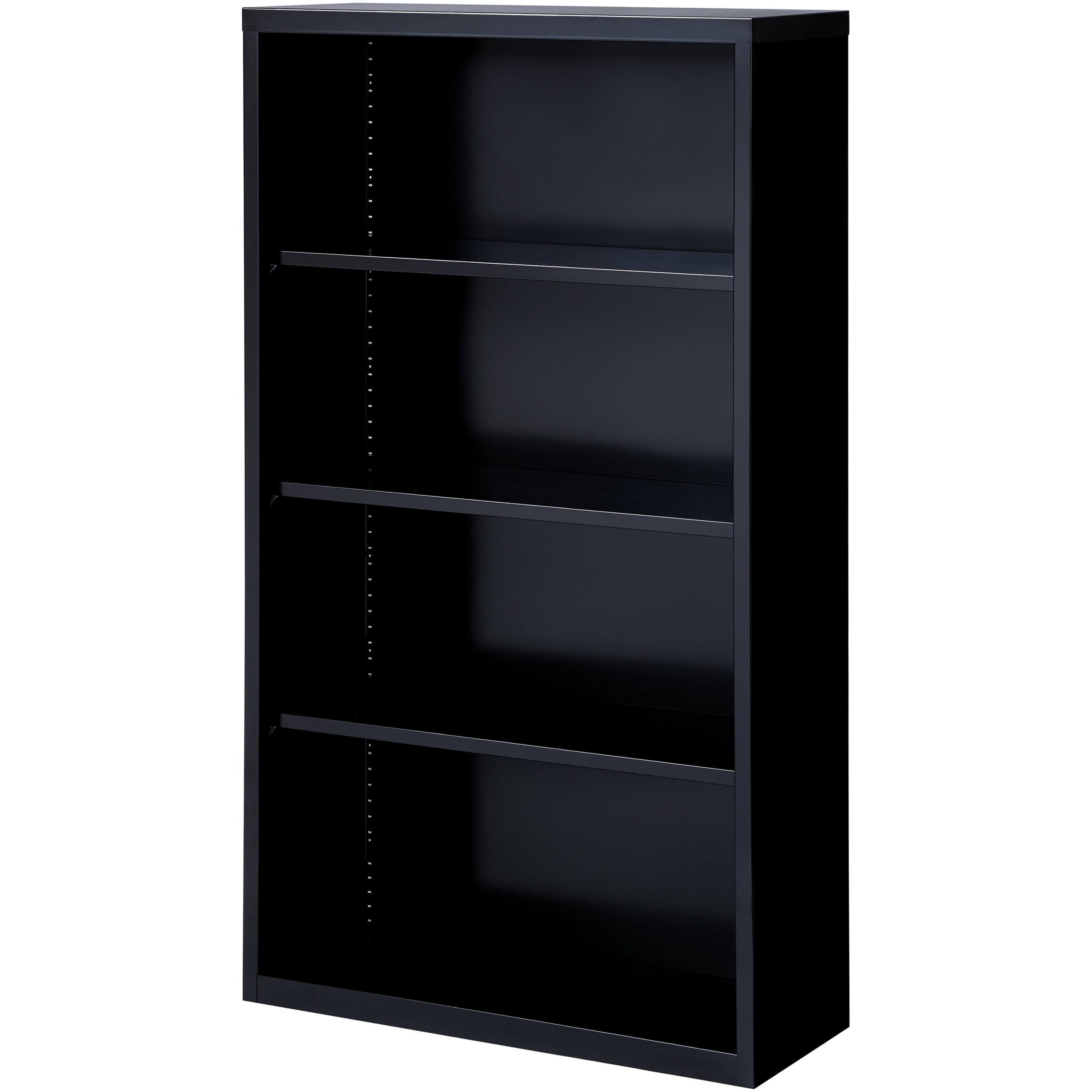 Lorell Fortress Series Bookcase - 34.5" x 13" x 60" - 4 x Shelf(ves) - Black - Powder Coated - Steel - Recycled - 