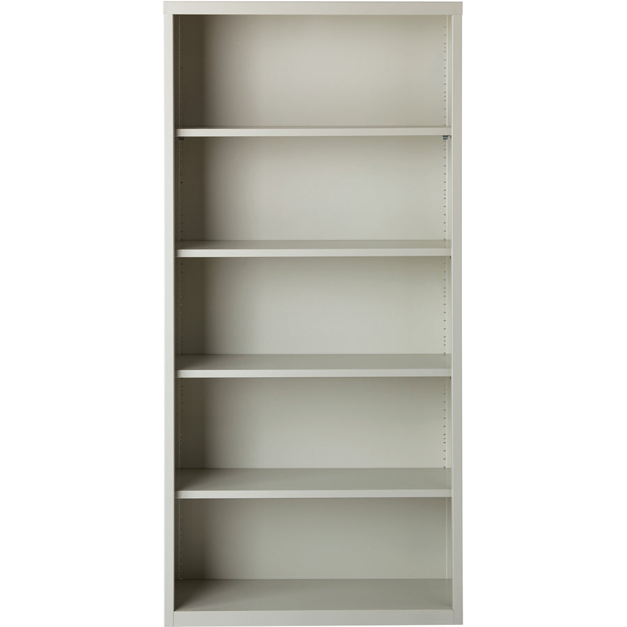 Lorell Fortress Series Bookcase - 34.5" x 13" x 72" - 5 x Shelf(ves) - Light Gray - Powder Coated - Steel - Recycled