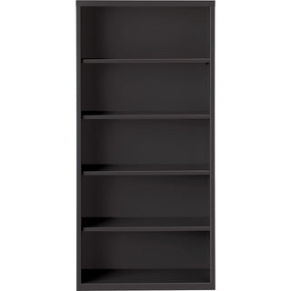 Lorell Fortress Series Bookcase - 34.5" x 13" x 72" - 5 x Shelf(ves) - Black - Powder Coated - Steel - Recycled