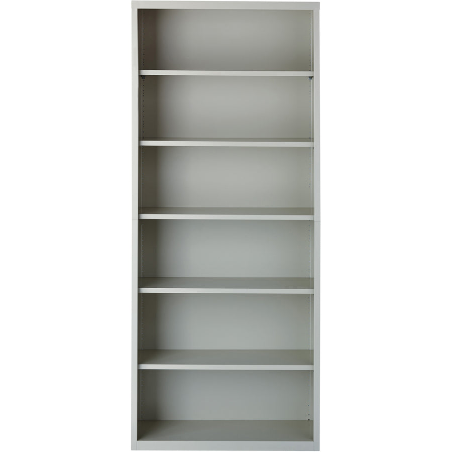 Lorell Fortress Series Bookcase - 34.5" x 13" x 82" - 6 x Shelf(ves) - Light Gray - Powder Coated - Steel - Recycled - Assembly Required