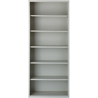 Lorell Fortress Series Bookcase - 34.5" x 13" x 82" - 6 x Shelf(ves) - Light Gray - Powder Coated - Steel - Recycled - Assembly Required