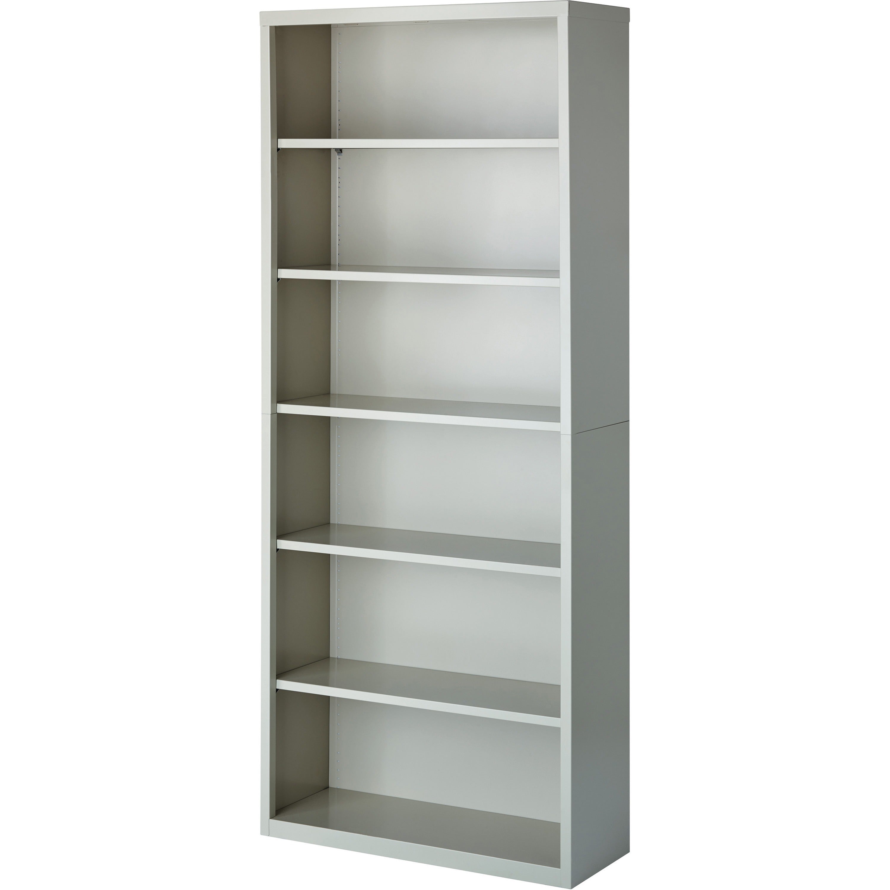 Lorell Fortress Series Bookcase - 34.5" x 13" x 82" - 6 x Shelf(ves) - Light Gray - Powder Coated - Steel - Recycled - Assembly Required - 