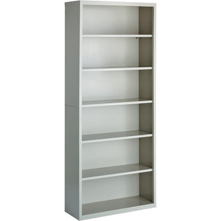Lorell Fortress Series Bookcase - 34.5" x 13" x 82" - 6 x Shelf(ves) - Light Gray - Powder Coated - Steel - Recycled - Assembly Required