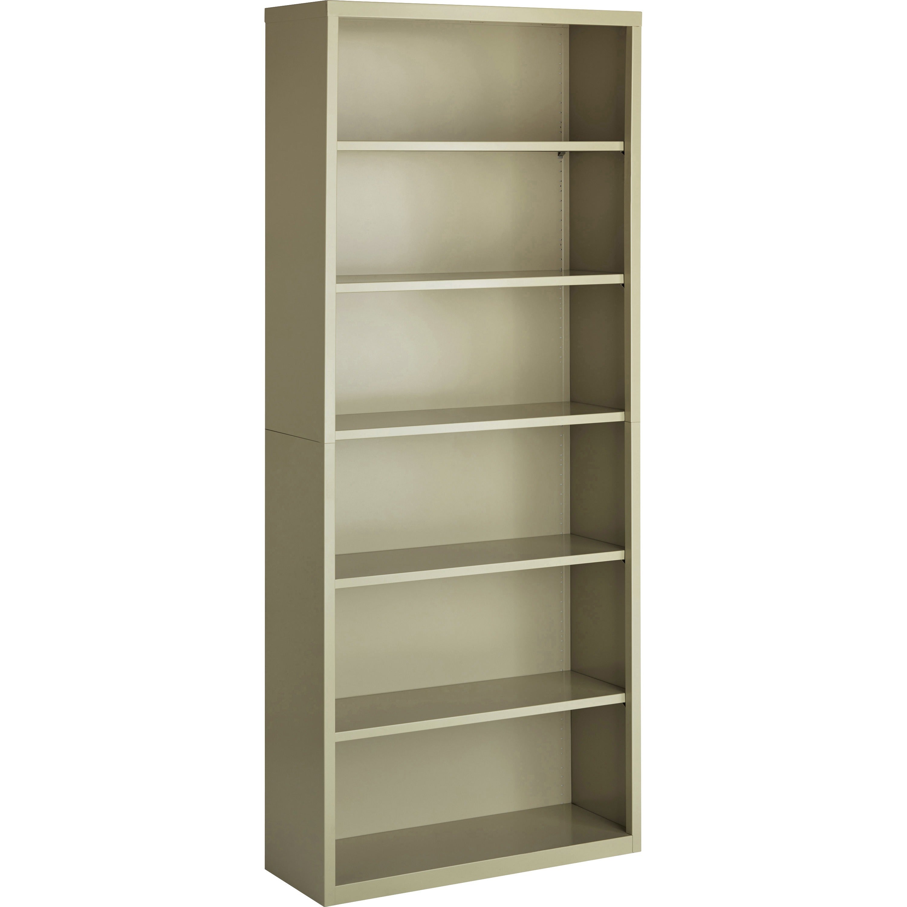 Lorell Fortress Series Bookcase - 34.5" x 13" x 82" - 6 x Shelf(ves) - Putty - Powder Coated - Steel - Recycled - 