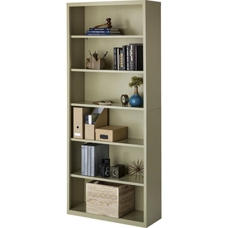 Lorell Fortress Series Bookcase - 34.5" x 13" x 82" - 6 x Shelf(ves) - Putty - Powder Coated - Steel - Recycled