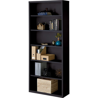Lorell Fortress Series Bookcase - 34.5" x 13" x 82" - 6 x Shelf(ves) - Black - Powder Coated - Steel - Recycled
