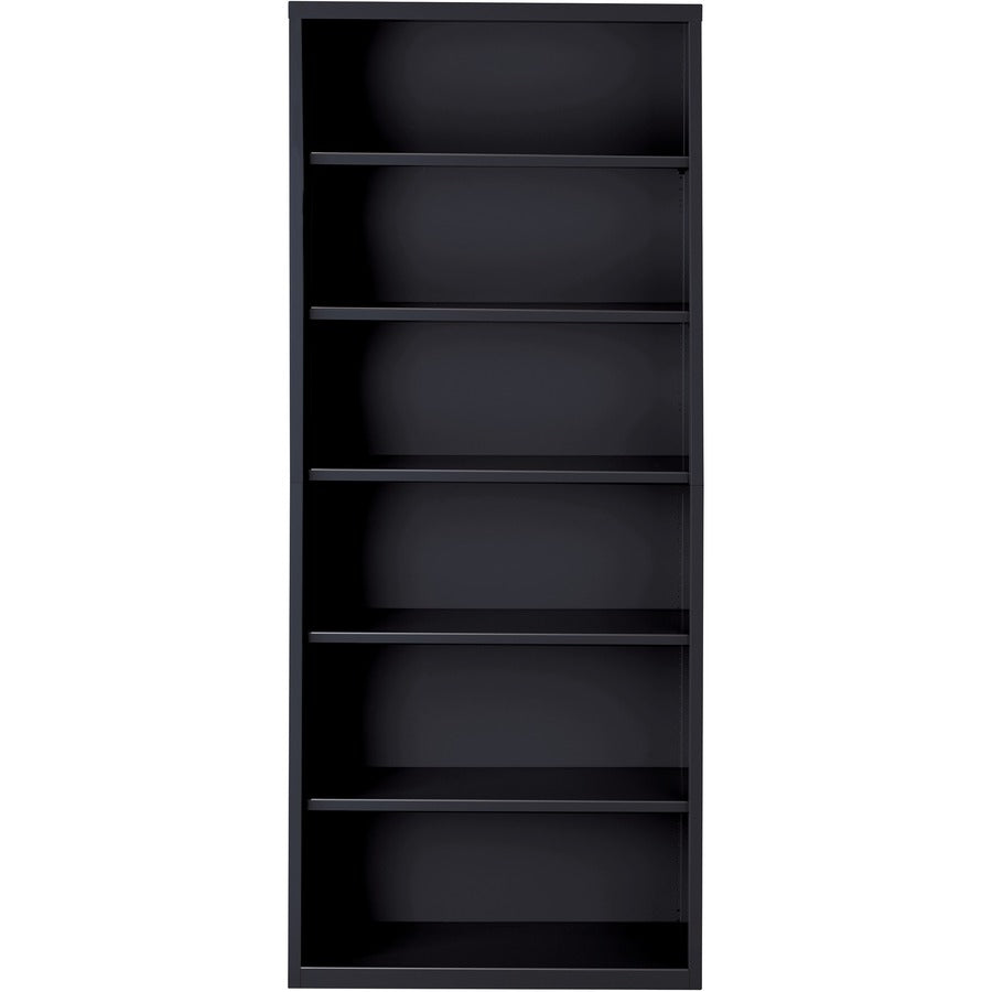 Lorell Fortress Series Bookcase - 34.5" x 13" x 82" - 6 x Shelf(ves) - Black - Powder Coated - Steel - Recycled