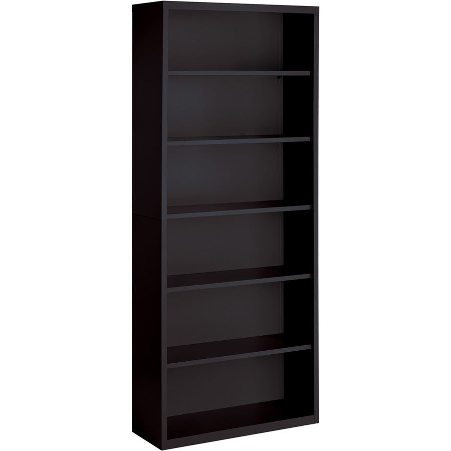 Lorell Fortress Series Bookcase - 34.5" x 13" x 82" - 6 x Shelf(ves) - Black - Powder Coated - Steel - Recycled