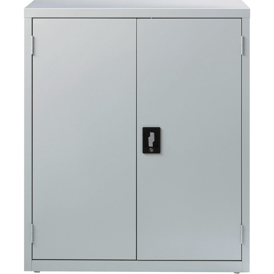Lorell Fortress Series Storage Cabinet - 18" x 36" x 42" - 3 x Shelf(ves) - Recessed Locking Handle, Hinged Door, Durable, Sturdy, Adjustable Shelf - Light Gray - Powder Coated - Steel - Recycled