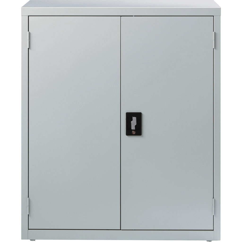 Lorell Fortress Series Storage Cabinet - 18" x 36" x 42" - 3 x Shelf(ves) - Recessed Locking Handle, Hinged Door, Durable, Sturdy, Adjustable Shelf - Light Gray - Powder Coated - Steel - Recycled - 