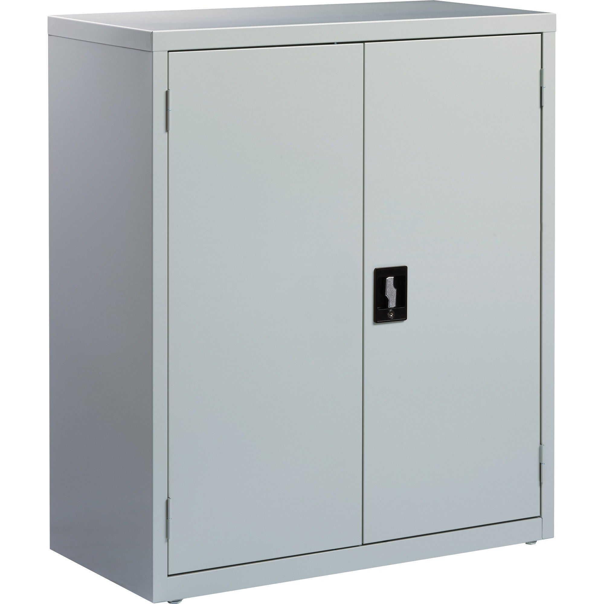 Lorell Fortress Series Storage Cabinet - 18" x 36" x 42" - 3 x Shelf(ves) - Recessed Locking Handle, Hinged Door, Durable, Sturdy, Adjustable Shelf - Light Gray - Powder Coated - Steel - Recycled - 
