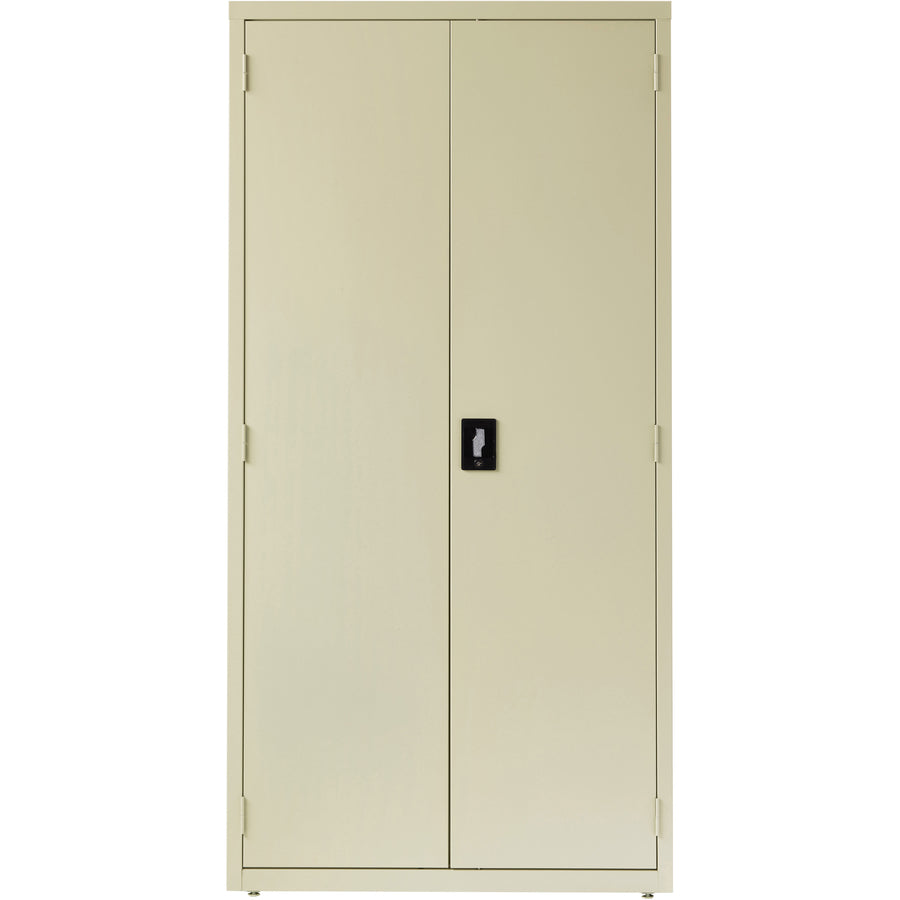 Lorell Fortress Series Storage Cabinet - 36" x 18" x 72" - 5 x Shelf(ves) - Recessed Locking Handle, Hinged Door, Durable - Putty - Powder Coated - Steel - Recycled