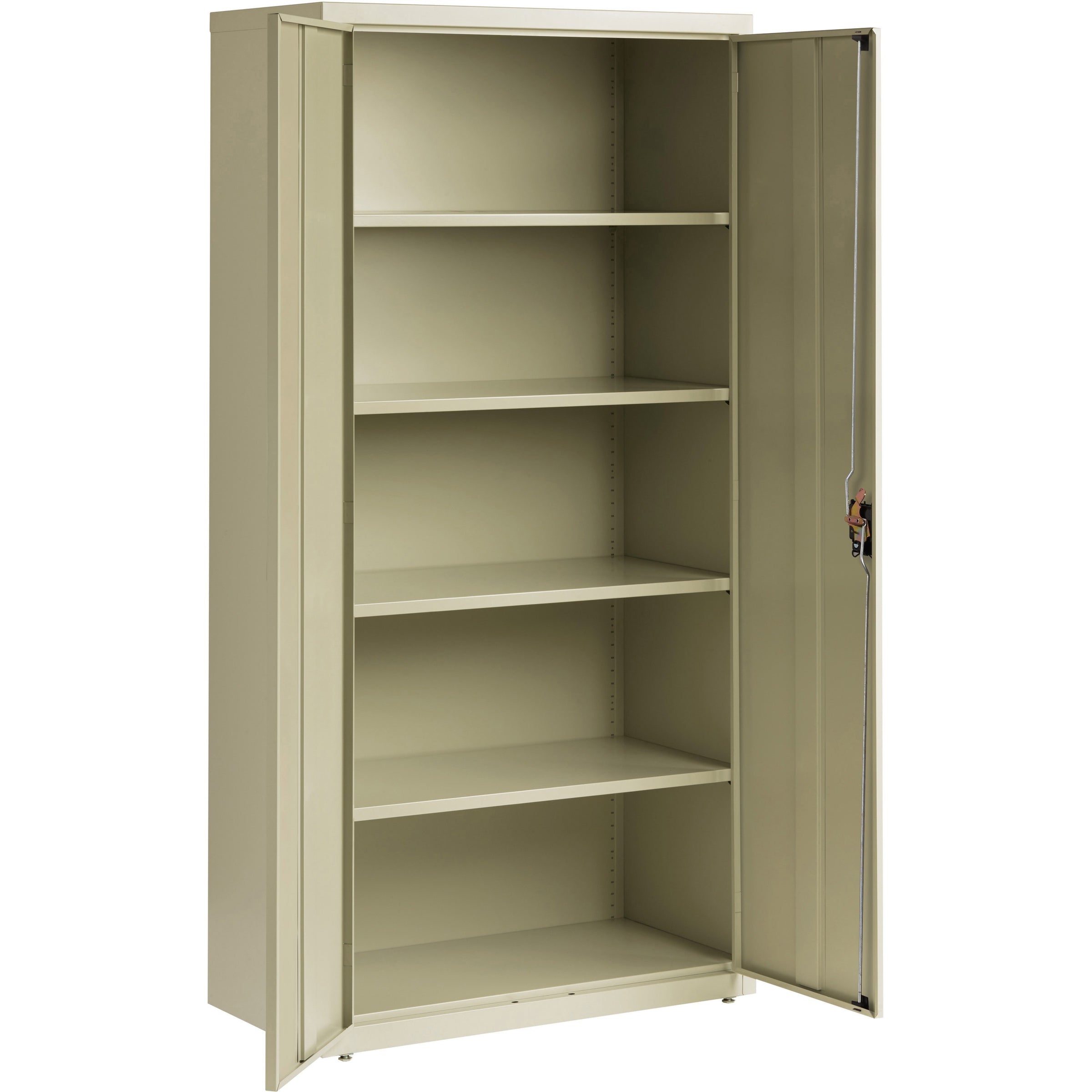 Lorell Fortress Series Storage Cabinet - 36" x 18" x 72" - 5 x Shelf(ves) - Recessed Locking Handle, Hinged Door, Durable - Putty - Powder Coated - Steel - Recycled - 