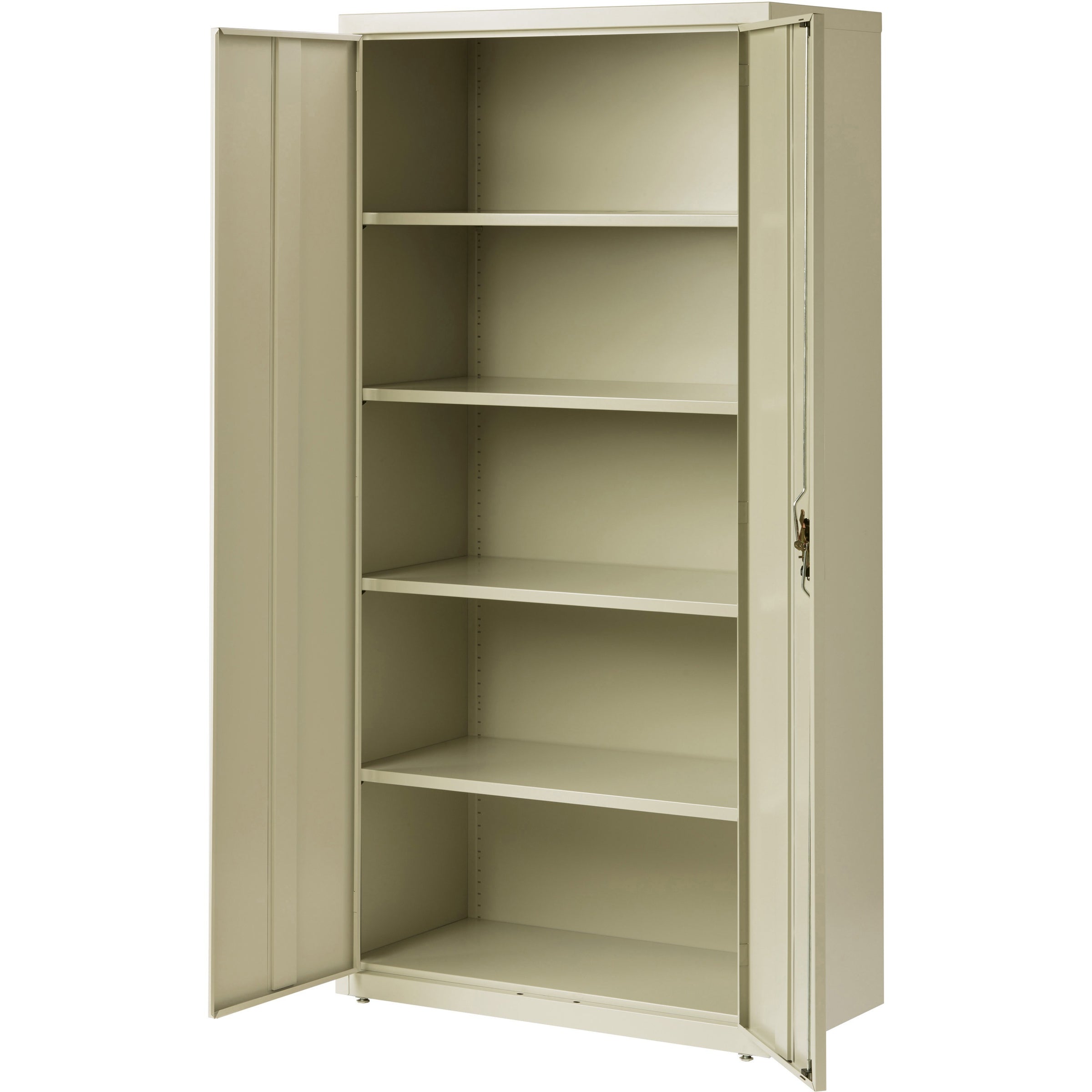 Lorell Fortress Series Storage Cabinet - 36" x 18" x 72" - 5 x Shelf(ves) - Recessed Locking Handle, Hinged Door, Durable - Putty - Powder Coated - Steel - Recycled - 