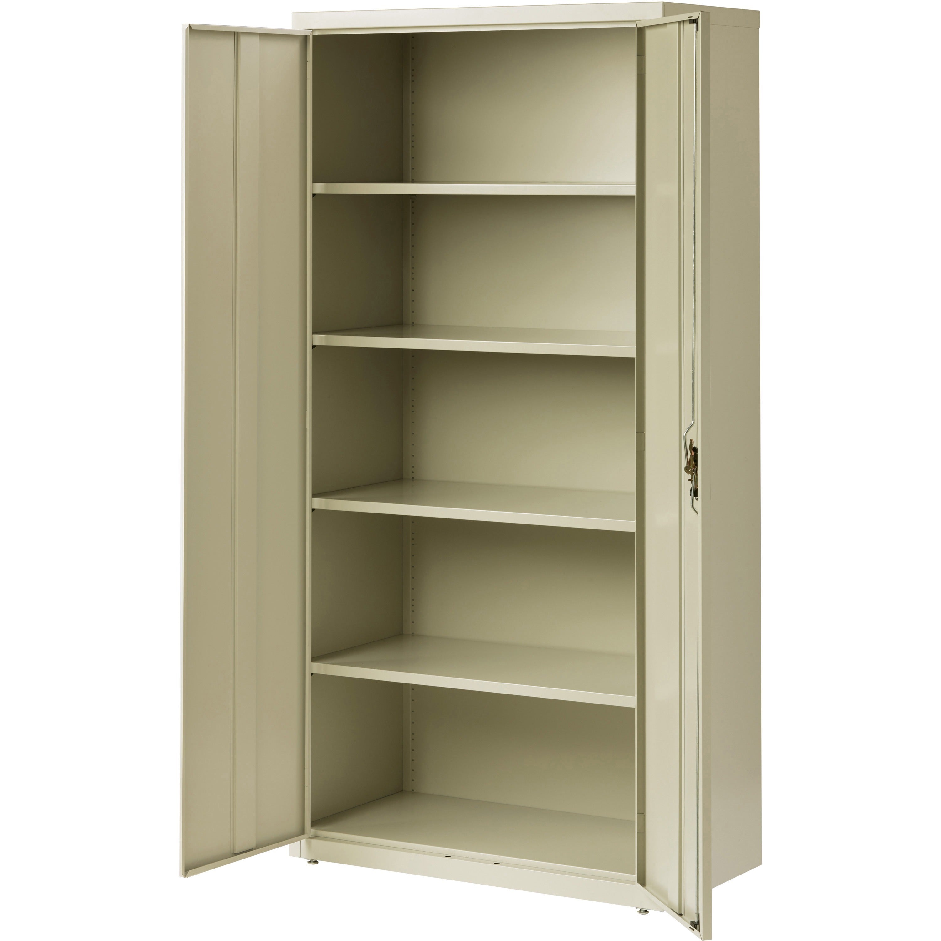 Lorell Fortress Series Storage Cabinet - 36" x 18" x 72" - 5 x Shelf(ves) - Recessed Locking Handle, Hinged Door, Durable - Putty - Powder Coated - Steel - Recycled - 