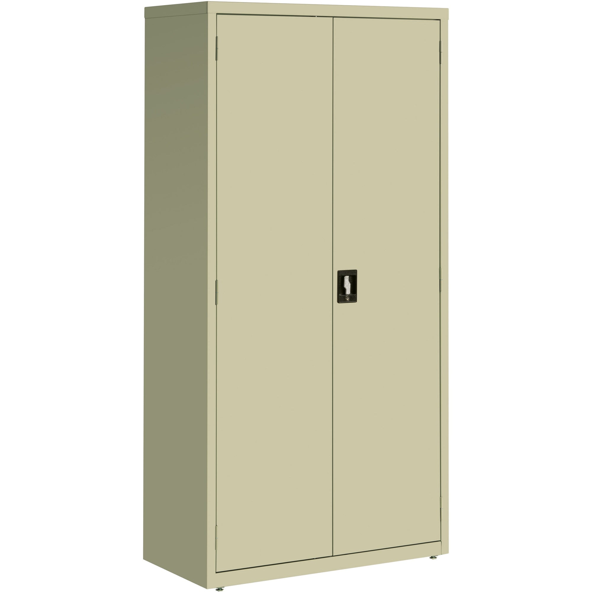 Lorell Fortress Series Storage Cabinet - 36" x 18" x 72" - 5 x Shelf(ves) - Recessed Locking Handle, Hinged Door, Durable - Putty - Powder Coated - Steel - Recycled - 
