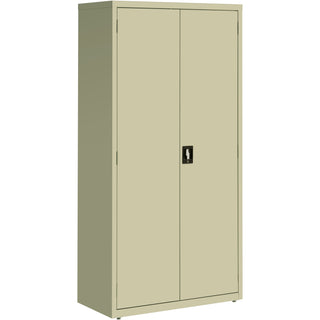 Lorell Fortress Series Storage Cabinet - 36" x 18" x 72" - 5 x Shelf(ves) - Recessed Locking Handle, Hinged Door, Durable - Putty - Powder Coated - Steel - Recycled - 