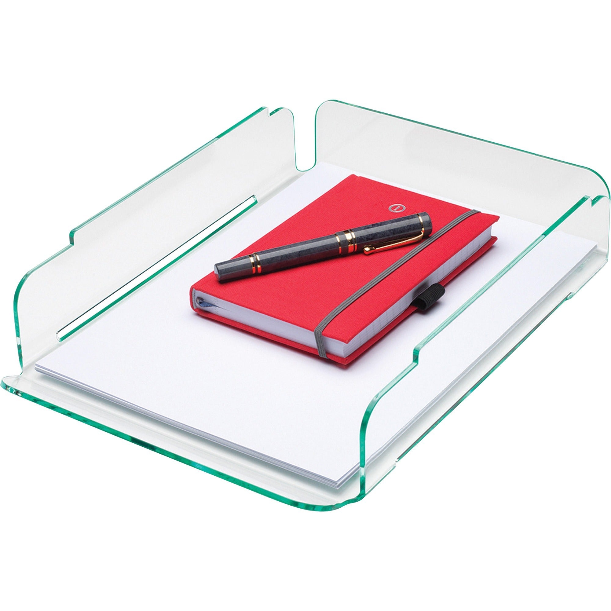 Lorell Single Stacking Document Tray - Desktop - Durable, Lightweight, Non-skid, Stackable - Clear - Acrylic - 1 Each - 
