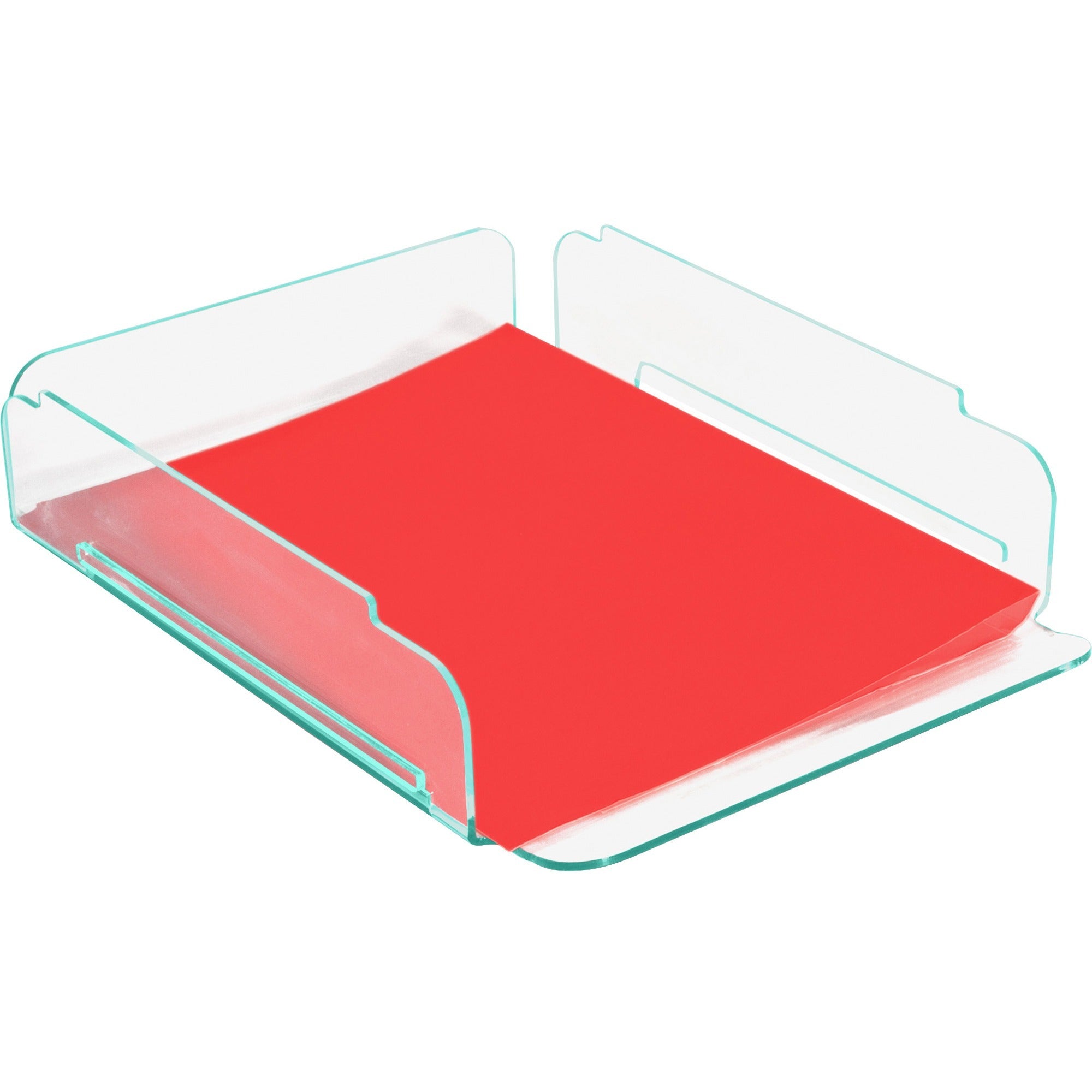 Lorell Single Stacking Document Tray - Desktop - Durable, Lightweight, Non-skid, Stackable - Clear - Acrylic - 1 Each - 