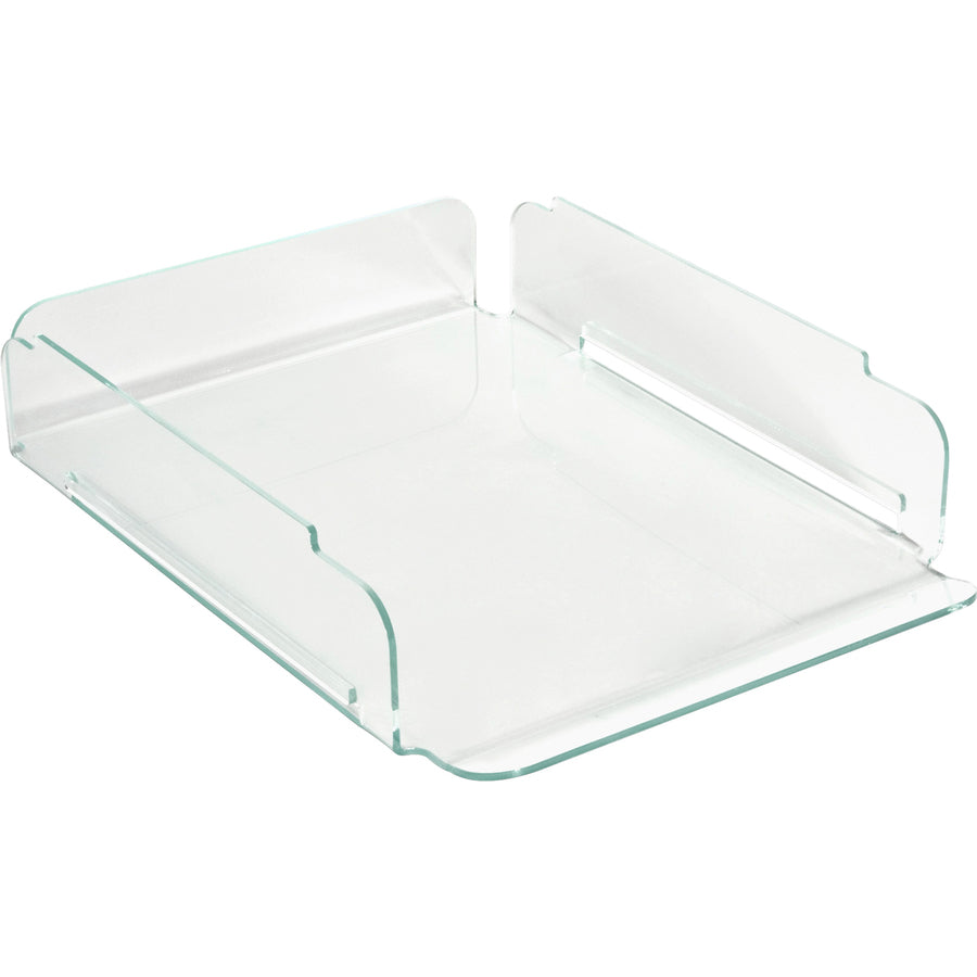 Lorell Single Stacking Document Tray - Desktop - Durable, Lightweight, Non-skid, Stackable - Clear - Acrylic - 1 Each - 