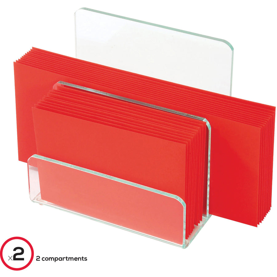 Lorell Mini File Sorter - Desktop - Durable, Lightweight, Non-skid - Clear - Acrylic - 1 Each
