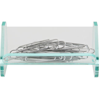Lorell Paper Clip Holder - Acrylic - 1 Each - Green, Transparent