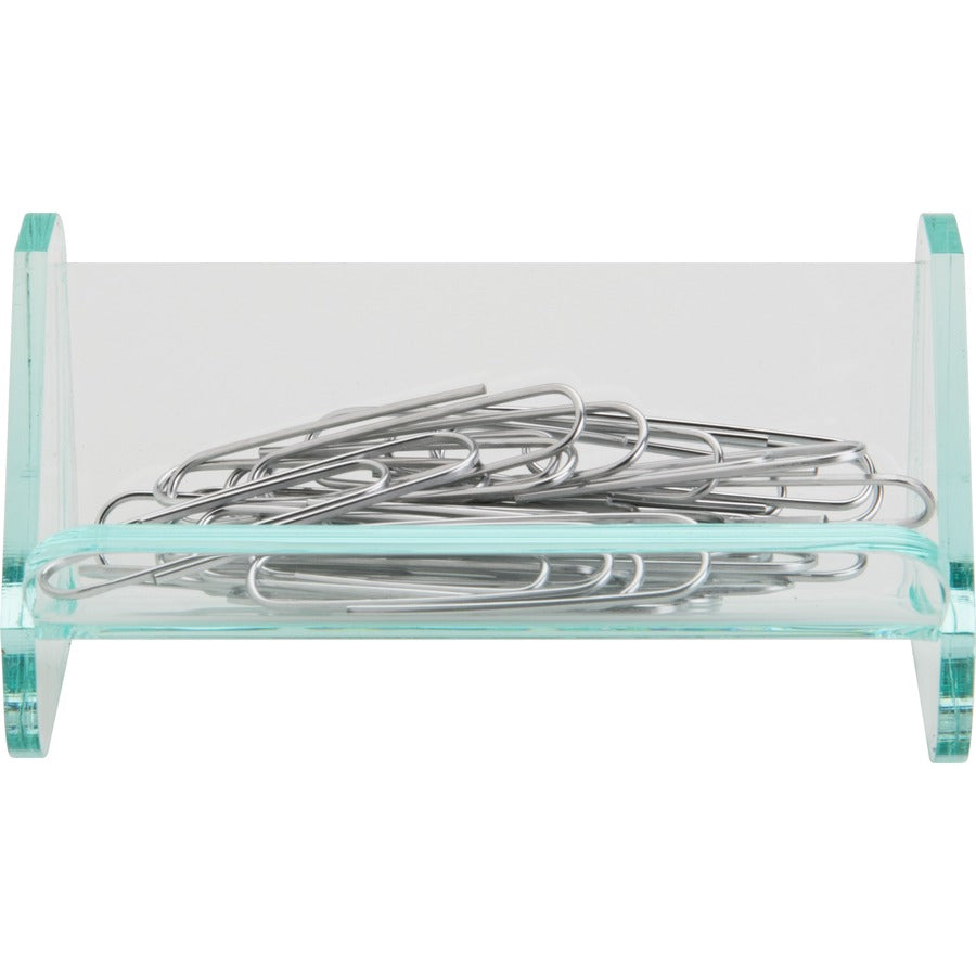 Lorell Paper Clip Holder - Acrylic - 1 Each - Green, Transparent