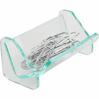 Lorell Paper Clip Holder - Acrylic - 1 Each - Green, Transparent
