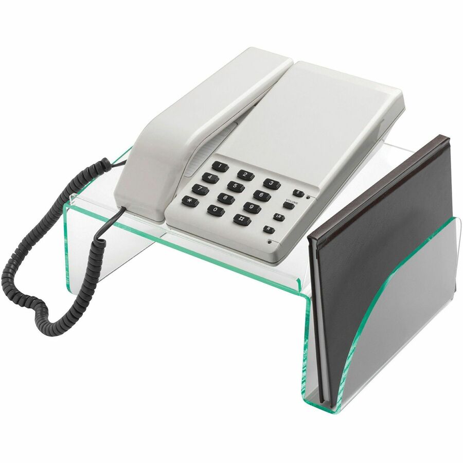 Lorell Phone Stand - 5.5" Height x 11" Width x 10" Depth - Acrylic - Clear, Green