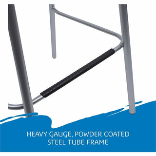 CafeWorks Stool, Supports Up to 225 lb, 30" Seat Height, Graphite Seat, Graphite Back, Silver Base