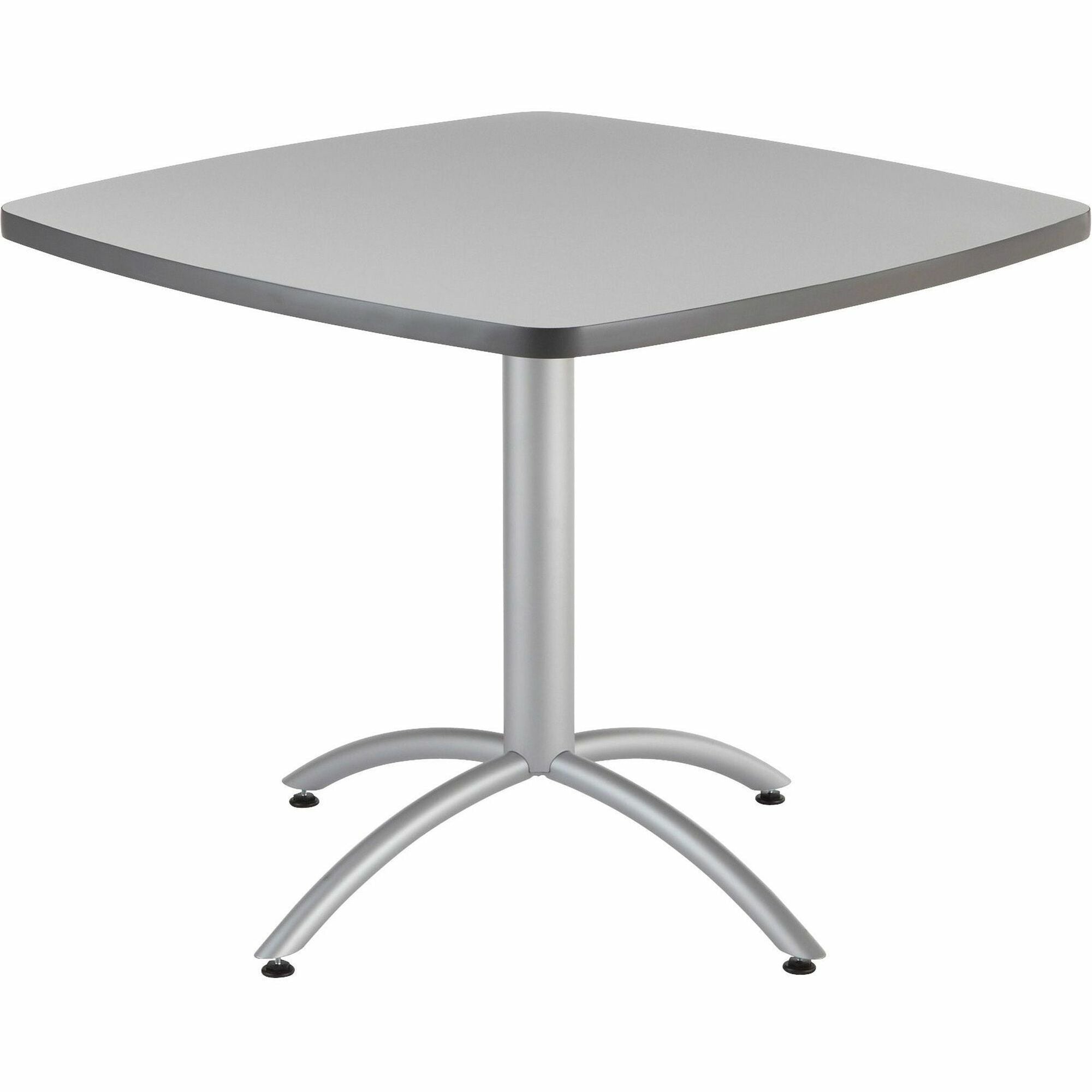 CafeWorks Cafe-Height Table, Square, 36" x 36" x 30", Gray/Silver