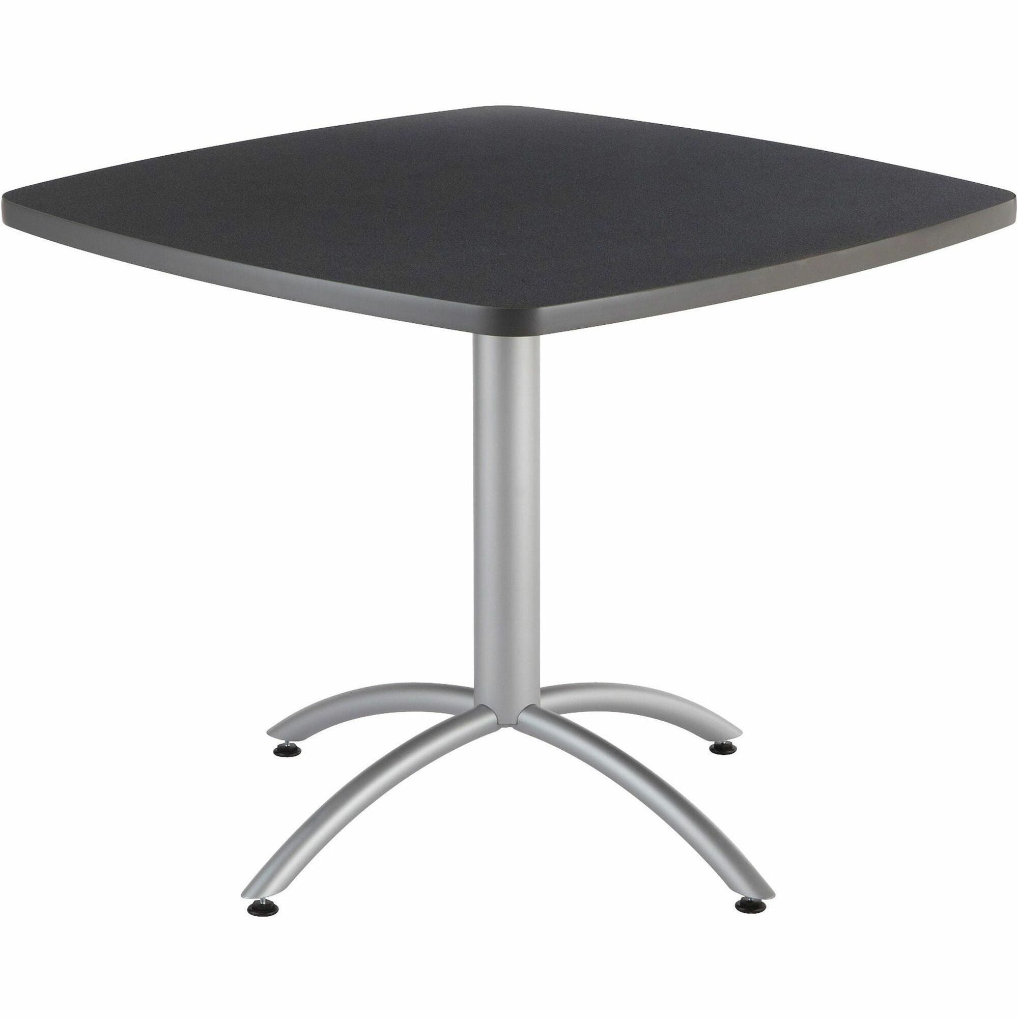 CafeWorks Cafe-Height Table, Square, 36" x 36" x 30", Graphite Granite/Silver