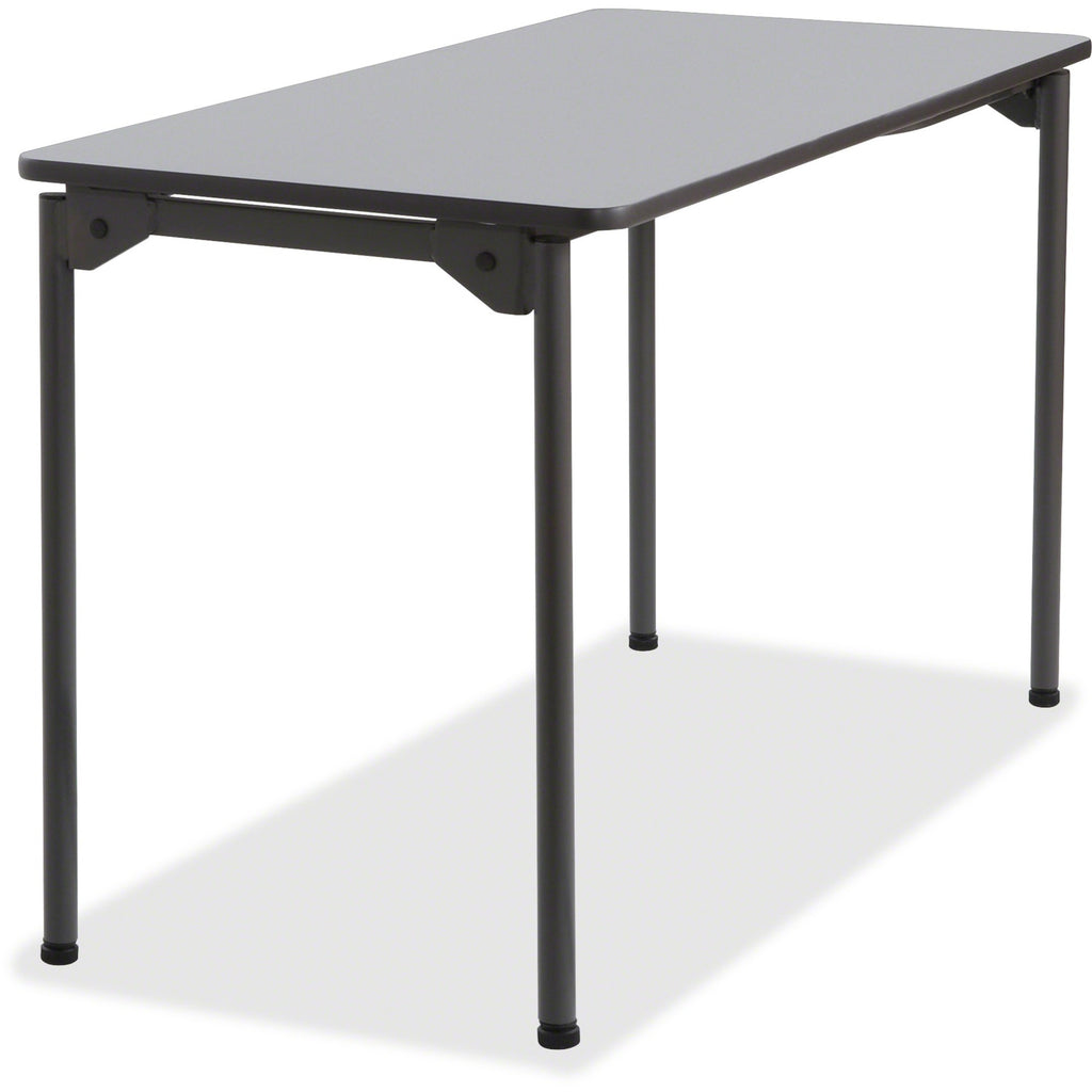 Iceberg Maxx Legroom Wood Folding Table - For - Table TopMelamine Rectangle Top - Four Leg Base - 4 Legs x 24" Table Top Width x 48" Table Top Depth x 0.75" Table Top Thickness - 29" Height - Gray - 1 Each - 