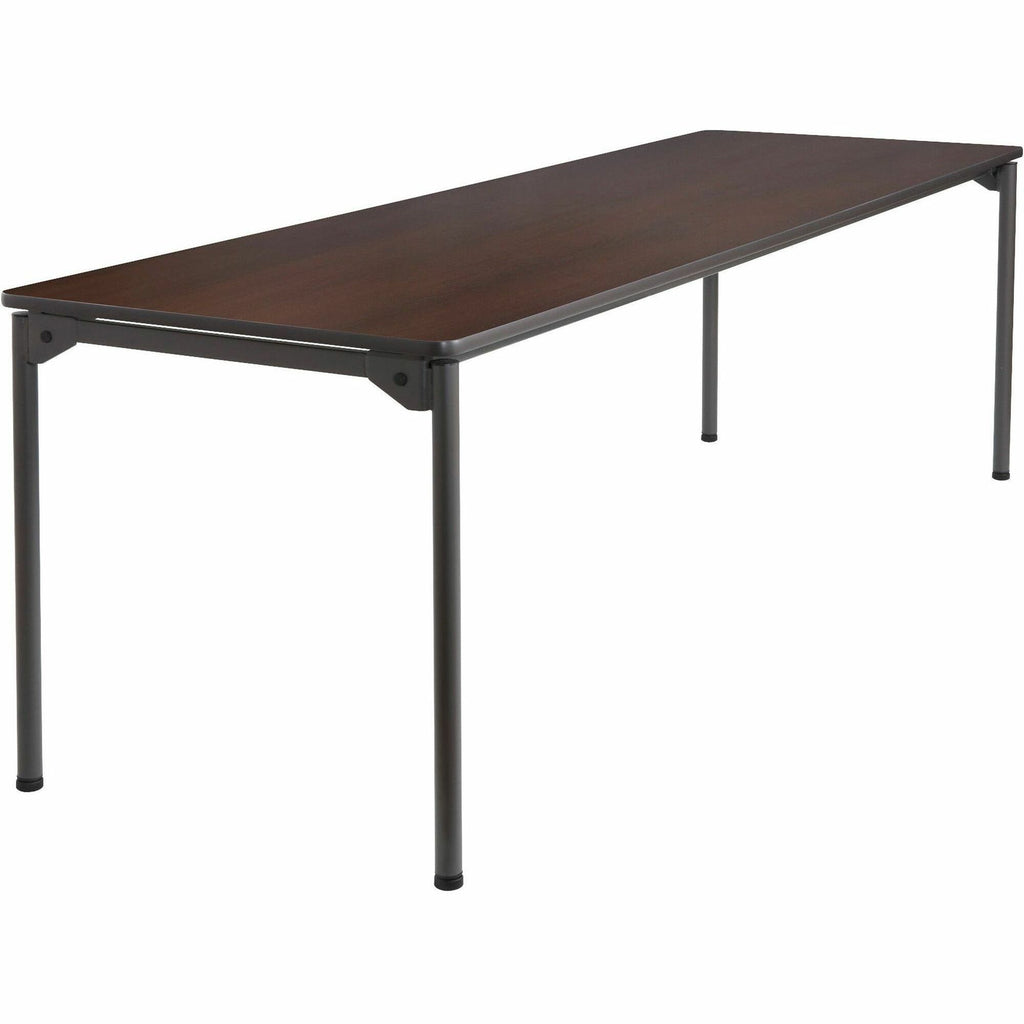 Iceberg Maxx Legroom Wood Folding Table - For - Table TopMelamine Rectangle Top - Four Leg Base - 4 Legs x 30" Table Top Width x 96" Table Top Depth x 0.75" Table Top Thickness - 29" Height - Walnut - 1 Each