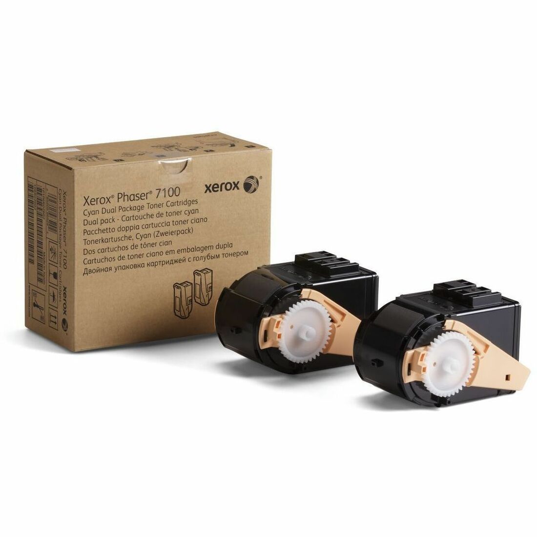 106R02602 Toner, 9,000 Page-Yield, Cyan, 2/Pack