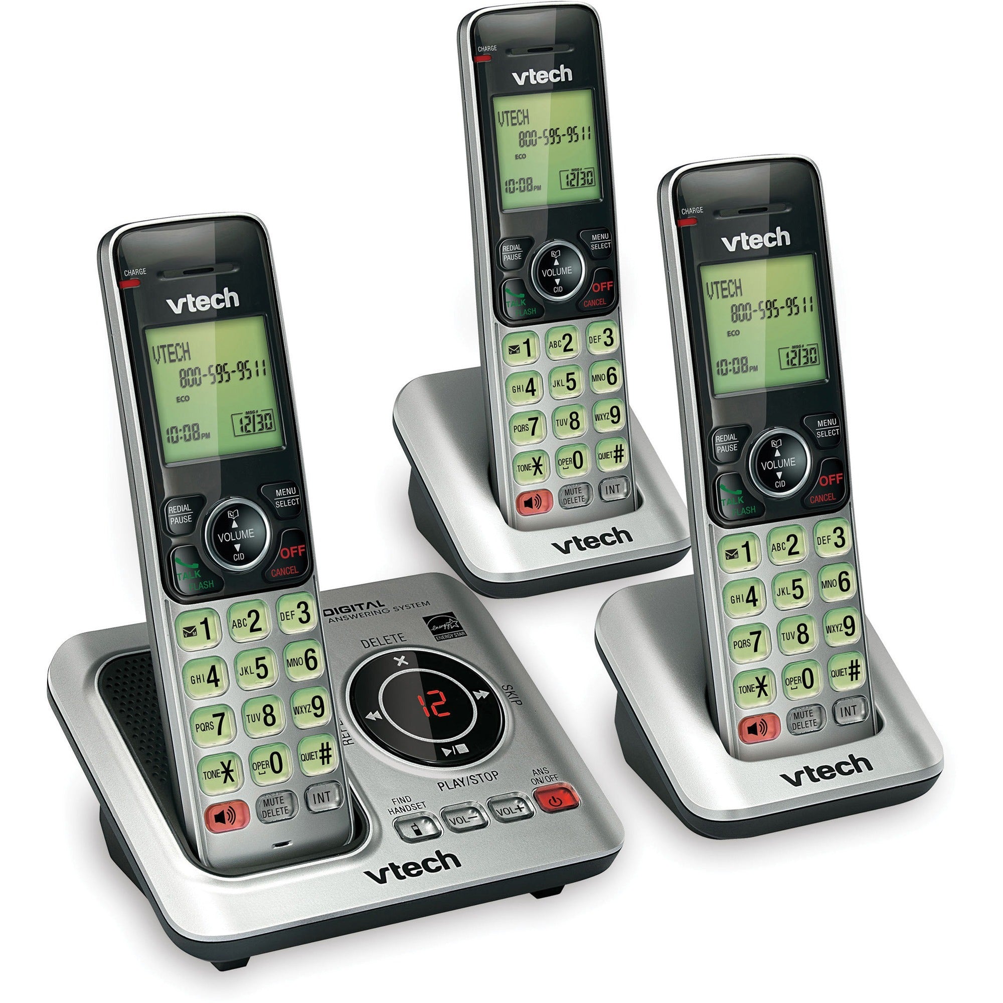 CS6629-3 Cordless Digital Answering System, Base and 2 Additional Handsets