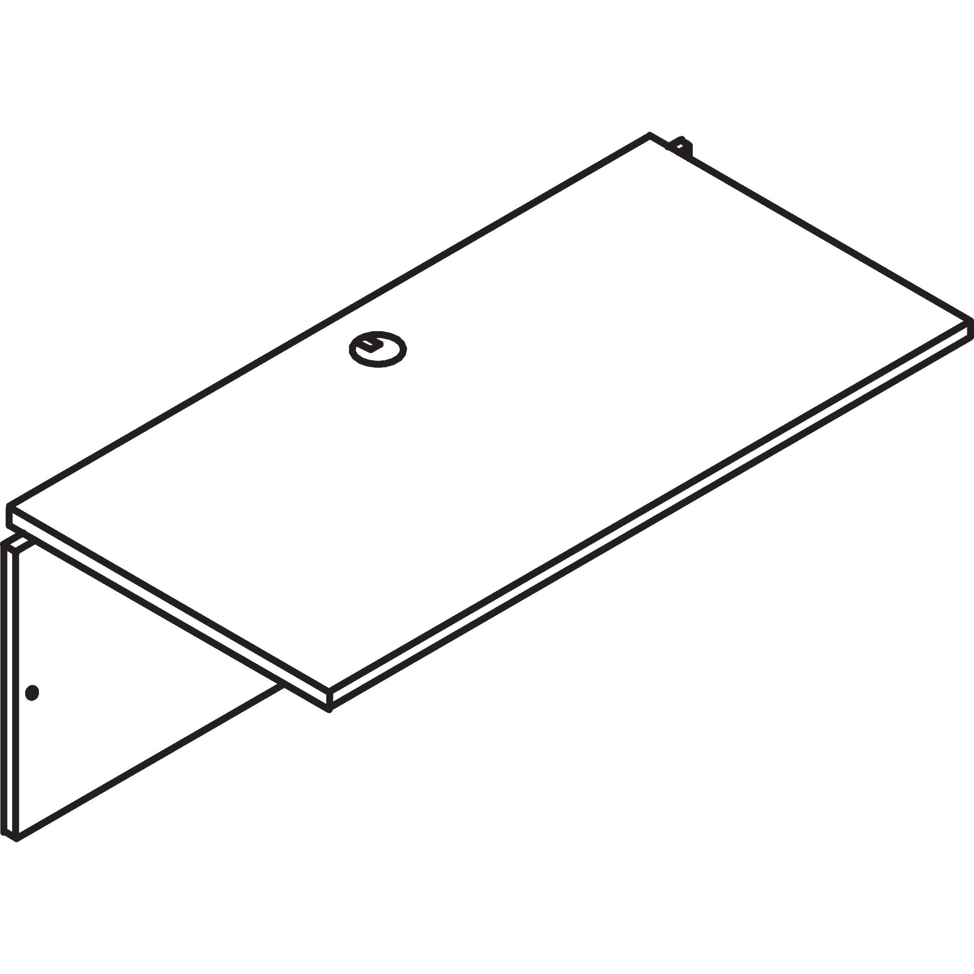 Lacasse Concept 300 Bridge-Return - 42" x 20" x 1" x 29" - Smooth Edge - Material: Particleboard - Finish: Laminate, Ruby - Modesty Panel, Grommet, Durable, Mar Resistant