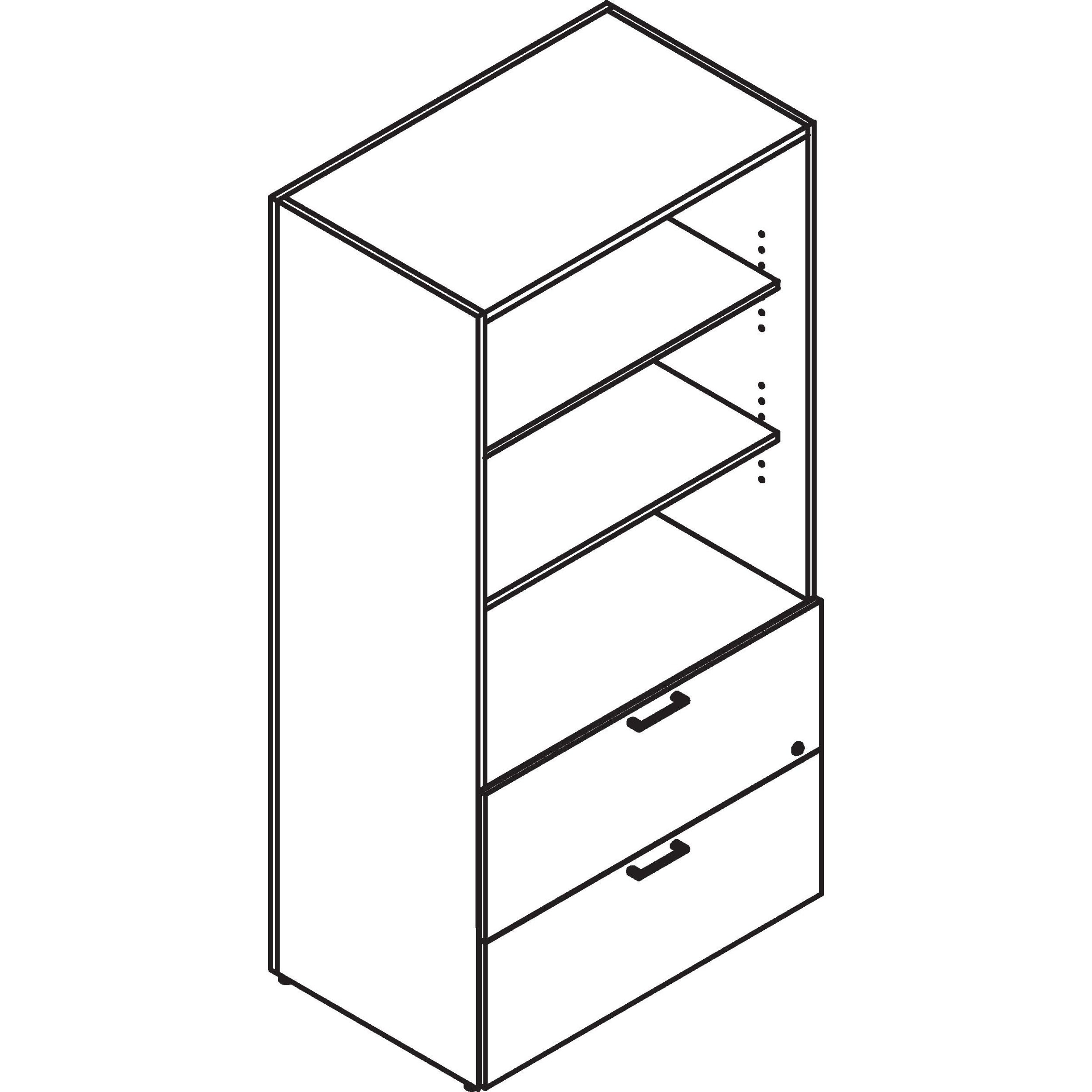 Groupe Lacasse Concept 300 Sahara Desking Unit - 36" x 20"65" - 2 x File Drawer(s) - 2 Shelve(s) - 2 Adjustable Shelf(ves) - Material: Thermofused Laminate (TFL) - Finish: Sahara