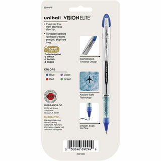 uniball Vision Elite Rollerball Pen - Bold Pen Point - 0.8 mm Pen Point Size - Refillable - Blue, Red, Green, Violet Pigment-based Ink - 4 / Pack